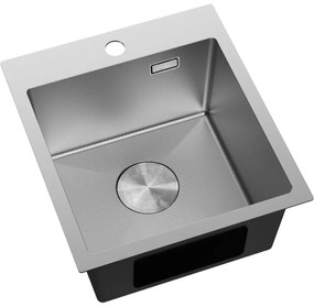 Mexen Solix, 1-komorový nerezový drez 400 x 450 mm, brúsena oceľ, vzor voština, 6401401000-01HC