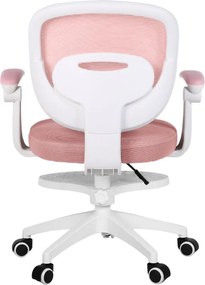 Detská otočná stolička Neoseat JUNI 008 s podnožou — látka, ružová