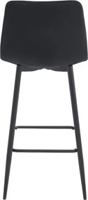 Barová stolička ARCETO zamatová čierna (čierne nohy)