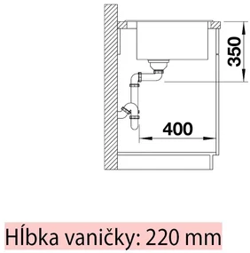 Blanco Pleon 8, silgranitový drez 700x510x220 mm, 1-komorový, čierna, BLA-525957