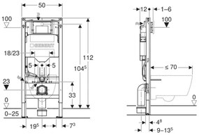 Geberit Duofix Sigma, predstenová inštalácia na závesné WC, výška 1,12 m, 111.300.00.6