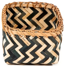 Súprava 3 úložných bambusových košíkov Compactor Natural And Black Bamboo