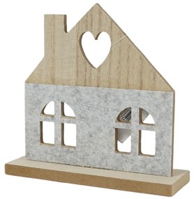 Drevený dekoratívny domček HEARTLY 14 cm