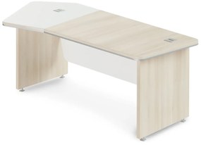 Rohový stôl TopOffice Premium 227,1 x 109,6 cm, ľavý, agát svetlý / biela