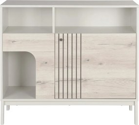 Komoda FROST 100x90 cm biela, dekor dub alpský