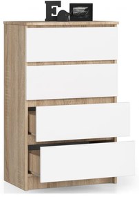Komoda K60 4SZ sonoma / biela