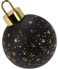 Vianočná LED ozdoba Xmas ball čierna, pr. 15 cm