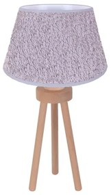 Duolla - Stolná lampa BOUCLE 1xE27/15W/230V pr. 28 cm šedá/drevo