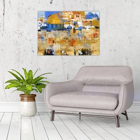 Sklenený obraz - Múr nárekov, Jeruzalem, Izrael (70x50 cm)