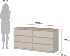 Krémovobiela komoda 154x76x50 cm Naia – Tvilum