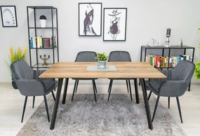 Stolička LUGO - tmavosivý zamat / čierne nohy