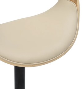 Barová stolička ORGANIC otočná krémovo béžovej farby dekor dub