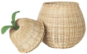 Ferm Living Prútený kôš s vekom Pear