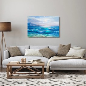 Obraz - Olejomaľba mora s čajkami (90x60 cm)