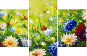 Obraz rozkvitnutej lúky, olejomaľba (90x60 cm)