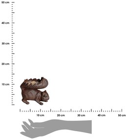 Kŕmidlo pre veveričky Squirrel, 13,5x15 cm, liatina, hnedá