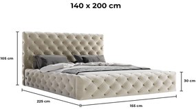 PROXIMA.store - Luxusná čalúnená posteľ LANA ROZMER: 160 x 200 cm, TYP ROŠTU: KOVOVÝ ROŠT