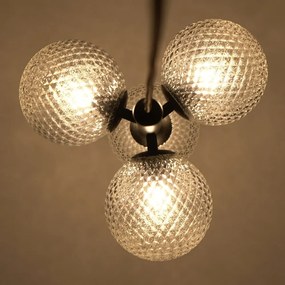 Čierne závesné svietidlo SULION Musa, výška 120 cm