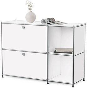 Kovová odkladacia skrinka »CN3« s 2 výklopnými priehradkami, biela