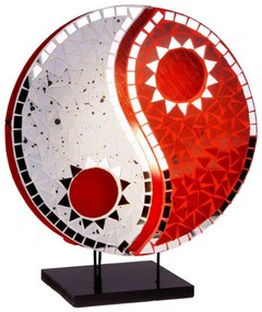 Stolná lampa Ying Yang mozaika červená