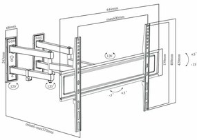 Nedis TVWM5350BK - Nástenný držiak pre TV Full Motion 30-70”