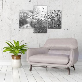 Obraz - Pole v zime (90x60 cm)