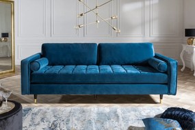 Trojmiestna pohovka COZY VELVET 220 cm tyrkysová modrá