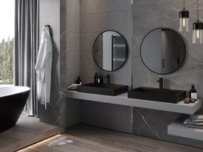 Mexen Loft okrúhle kúpeľňové zrkadlo 75 cm, čierny rám - 9850-075-075-000-70