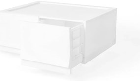 Modulárny úložný box Wave twin Snow bez koliesok  54,6 x 43,4 x 22 cm, široký - 2 zásuvky