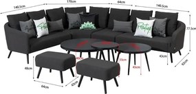 Záhradná zostava MELIA LIKA-TEX® antracit