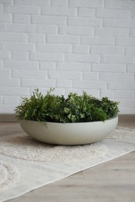 Misa na kvety PLANA, sklolaminát, priemer 54 cm, krémová