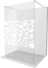 Mexen Kioto, sprchová zástena Walk-In 100 x 200 cm, 8mm číre sklo biely vzor, brúsená oceľ profil,  800-100-002-97-85