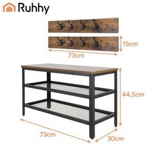 Stojan na topánky s vešiakom 73 cm RUHHY 27037