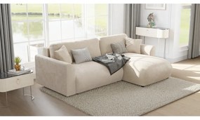 Béžová zamatová rohová pohovka (variabilná) Lorine – Ropez