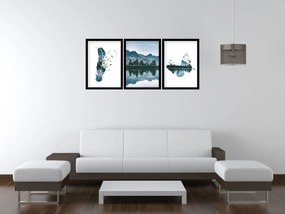 Gario Sada plagátov Horská panoráma - 3 dielna Farba rámu: Bez rámu, Rozmery: 99 x 45 cm