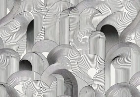 Fototapeta - Zmätok čiernych línií (147x102 cm)