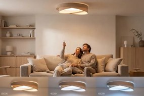 LED stmievateľné stropné svietidlo SM. GALAXY M. LED/24W/230V, priemer 55 cm, béžová/biela + diaľkové ovládanie