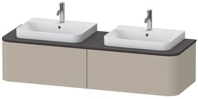 DURAVIT Happy D.2 Plus závesná skrinka pod dve umývadlá pod dosku, 2 zásuvky, 1600 x 550 x 354 mm, taupe matná lakovaná, HP4946B6060