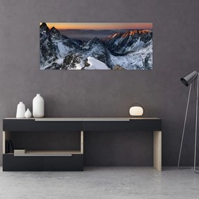 Obraz - Východ slnka v horách (120x50 cm)