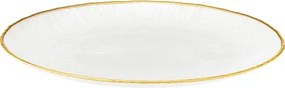 Plytký tanier Dia 28 cm, biela/zlatá%