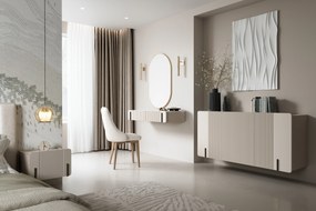 Závesná komoda Malmi 150 cm - kašmírová / crema bianca / čierna