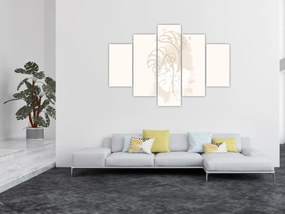Obraz - Line art monstera N⁰1 (150x105 cm)