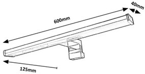 Rabalux LED nástenné svietidlo do kúpeľne Levon 1x12W | 840lm | 4000K | IP44 | 60cm - chróm