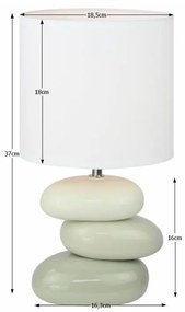 Tempo Kondela Keramická stolná lampa, biela/sivá, QENNY TYP 4 AT16275