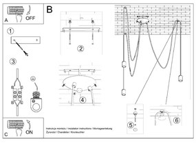 Čierne závesné svietidlo 300x300 cm Spider - Sollux