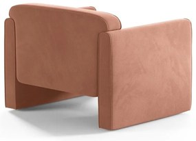 Ružové zamatové kreslo Abby – Micadoni