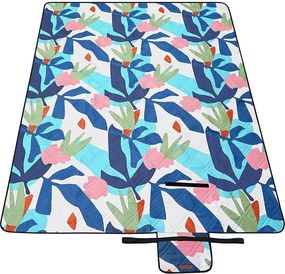 Pikniková deka 200 x 150 cm, vodotesná, vzor farebná papraď