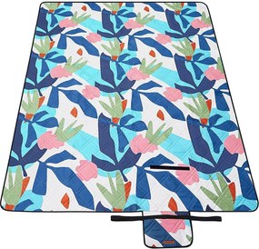 Pikniková deka 200 x 150 cm, vodotesná, vzor farebná papraď