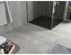Mexen Hugo, štvorcová sprchová vanička SMC 80 x 80 cm, čierna, čierna krytka, 42708080-B