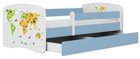 Detská posteľ Babydreams mapa sveta modrá